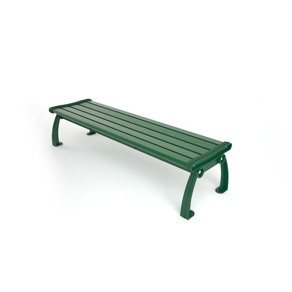 Green 5' Heritage Backless Bench with Green Frame